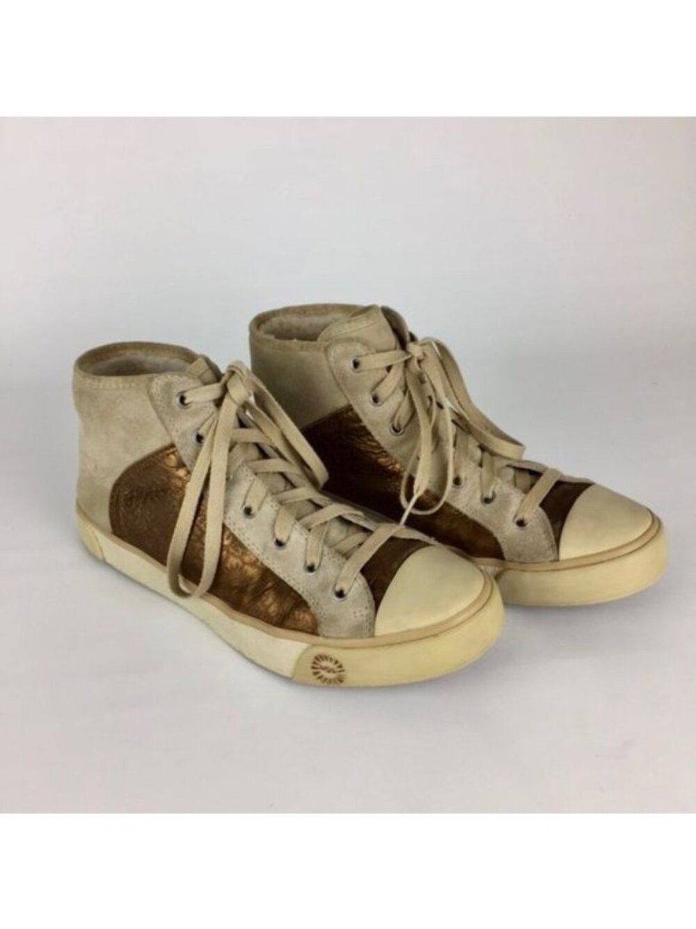 UGG Cayha Metallic Bronze High Top Sneakers 8